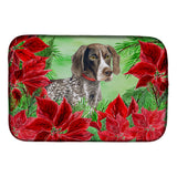 Caroline'S Treasures German Shorthaired Pointer Poinsettias Dish Drying Mat, 14 X 21, Christmas Poinsettas