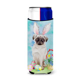 Caroline'S Treasures Pug Easter Bunny Decorative Can Hugger, Slim, Multicolor