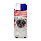 Caroline'S Treasures Pug Love Decorative Can Hugger, Slim, Multicolor