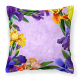 Caroline'S Treasures Ck1697Pw1818 Irises Fabric Decorative Pillow Patio-Furniture-Pillows, Multicolor