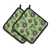 Caroline'S Treasures Ck1699Pthd Thistle Pair Of Pot Holders Potholders, Multicolor
