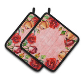Caroline'S Treasures Ck1700Pthd Roses Pair Of Pot Holders Potholders, Multicolor