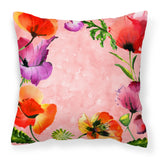 Caroline'S Treasures Ck1701Pw1818 Poppy Flowers Fabric Decorative Pillow Patio-Furniture-Pillows, Multicolor