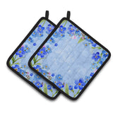Caroline'S Treasures Ck1703Pthd Myosotis Flowers Pair Of Pot Holders Potholders, Multicolor