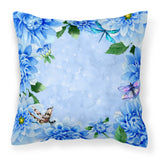 Caroline'S Treasures Ck1705Pw1818 Blue Dahlias Fabric Decorative Pillow Patio-Furniture-Pillows, Multicolor