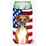 Caroline'S Treasures Ck1736Tbc Patriotic Usa Boxer Tall Boy Insulator Hugger Cold-Beverage-Koozies, Multicolor