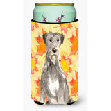 Caroline'S Treasures Ck1839Tbc Fall Leaves Irish Wolfhound Tall Boy Hugger Cold-Beverage-Koozies, Multicolor