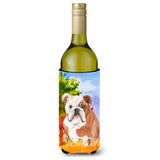Caroline'S Treasures Ck1944Literk Fall English Bulldog Wine Bottle Hugger Cold-Beverage-Koozies, 750 Ml, Multicolor