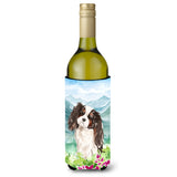 Caroline'S Treasures Mountian Flowers Tricolor Cavalier Spaniel Wine Bottle Hugger Cold-Beverage-Koozies, 750 Ml, Multicolor