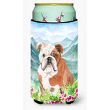 Caroline'S Treasures Ck1979Tbc Mountian Flowers English Bulldog Tall Boy Hugger Cold-Beverage-Koozies, Multicolor