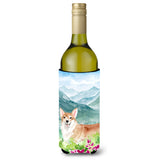 Caroline'S Treasures Ck1981Literk Mountian Flowers Corgi Wine Bottle Hugger Cold-Beverage-Koozies, 750 Ml, Multicolor
