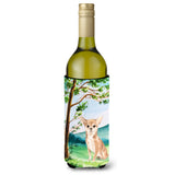 Caroline'S Treasures Ck2018Literk Under The Tree Chihuahua Wine Bottle Hugger Cold-Beverage-Koozies, 750 Ml, Multicolor
