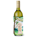 Caroline'S Treasures Ck2019Literk Under The Tree Goldendoodle Wine Bottle Hugger Cold-Beverage-Koozies, 750 Ml, Multicolor