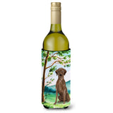 Caroline'S Treasures Tree Chocolate Labrador Wine Bottle Hugger Cold-Beverage-Koozies, 750 Ml, Multicolor