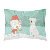 Caroline'S Treasures Snowman White Boxer Christmas Fabric Standard Pillowcase