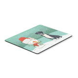 Black Boxer And Snowman Christmas Mouse Pad, Hot Pad Or Trivet