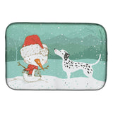 Caroline'S Treasures Dalmatian And Snowman Christmas Dish Drying Mat, 14 X 21, Multicolor