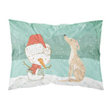 Caroline'S Treasures Snowman Brindle Greyhound Christmas Fabric Standard Pillowcase