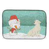 Caroline'S Treasures Yellow Labrador Snowman Christmas Dish Drying Mat, 14 X 21
