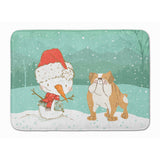 Caroline'S Treasures English Bulldog Snowman Christmas Machine Washable Memory Foam Mat, Multicolor
