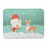 Caroline'S Treasures Fawn Bull Terrier Snowman Christmas Machine Washable Memory Foam Mat, Multicolor