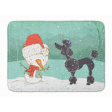 Caroline'S Treasures Black Poodle Snowman Christmas Machine Washable Memory Foam Mat, Multicolor