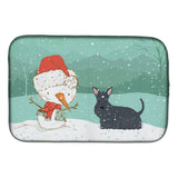 Caroline'S Treasures Scottish Terrier Snowman Christmas Dish Drying Mat, 14 X 21, Multicolor