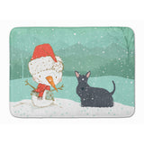 Caroline'S Treasures Scottish Terrier Snowman Christmas Machine Washable Memory Foam Mat, Multicolor