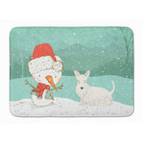 Caroline'S Treasures Wheaten Scottish Terrier Snowman Christmas Machine Washable Memory Foam Mat, Multicolor