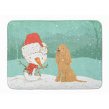 Caroline'S Treasures Tan Spaniel Snowman Christmas Machine Washable Memory Foam Mat, Multicolor