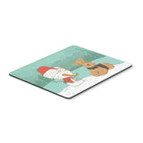 Airedale Terrier Snowman Christmas Mouse Pad, Hot Pad Or Trivet