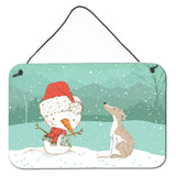 Caroline'S Treasures Snowman Whippet Christmas Wall Or Door Hanging Prints