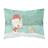 Caroline'S Treasures Snowman Tan Chihuahua Christmas Fabric Standard Pillowcase