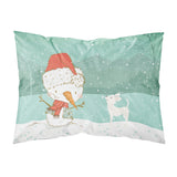 Caroline'S Treasures Snowman White Chihuahua Christmas Fabric Standard Pillowcase