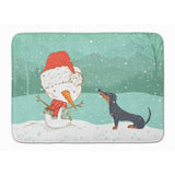 Caroline'S Treasures Black Tan Dachshund Snowman Christmas Machine Washable Memory Foam Mat, Multicolor