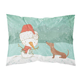 Caroline'S Treasures Snowman Red Dachshund Christmas Fabric Standard Pillowcase