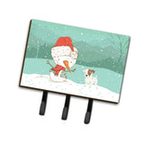 Caroline'S Treasures Jack Russell Terrier Snowman Christmas Leash Or Key Holder Hooks, Multicolor