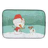 Caroline'S Treasures Jack Russell Terrier #2 Snowman Christmas Dish Drying Mat, 14 X 21