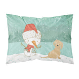 Caroline'S Treasures Brown Maltese Snowman Christmas Fabric Standard Pillowcase, Multicolor