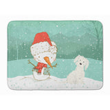 Caroline'S Treasures Maltese Snowman Christmas Machine Washable Memory Foam Mat, Multicolor