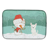 Caroline'S Treasures Westie Terrier Snowman Christmas Dish Drying Mat, 14 X 21