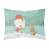 Caroline'S Treasures Snowman Yorkie Cropped Ears Christmas Fabric Standard Pillowcase