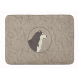 Caroline'S Treasures Alaskan Malamute In The Kitchen Machine Washable Memory Foam Mat Doormats, Multicolor