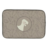 Caroline'S Treasures Ck2167Ddm Bedlington Terrier In The Kitchen Dish-Drying-Mats, 14X21, Multicolor