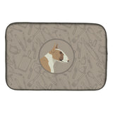 Caroline'S Treasures Ck2175Ddm Fawn And White Bull Terrier Kitchen Dish-Drying-Mats, 14X21, Multicolor