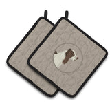 Caroline'S Treasures Ck2184Pthd English Springer Spaniel In The Kitchen Pair Of Pot Holders Potholders, Multicolor