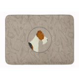 Caroline'S Treasures Fox Terrier In The Kitchen Machine Washable Memory Foam Mat Doormats, Multicolor