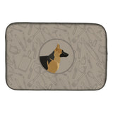 Caroline'S Treasures Ck2187Ddm German Shepherd In The Kitchen Dish-Drying-Mats, 14X21, Multicolor