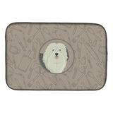 Caroline'S Treasures Ck2199Ddm Old English Sheepdog In The Kitchen Dish-Drying-Mats, 14X21, Multicolor
