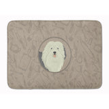 Caroline'S Treasures Old English Sheepdog In The Kitchen Machine Washable Memory Foam Mat Doormats, Multicolor